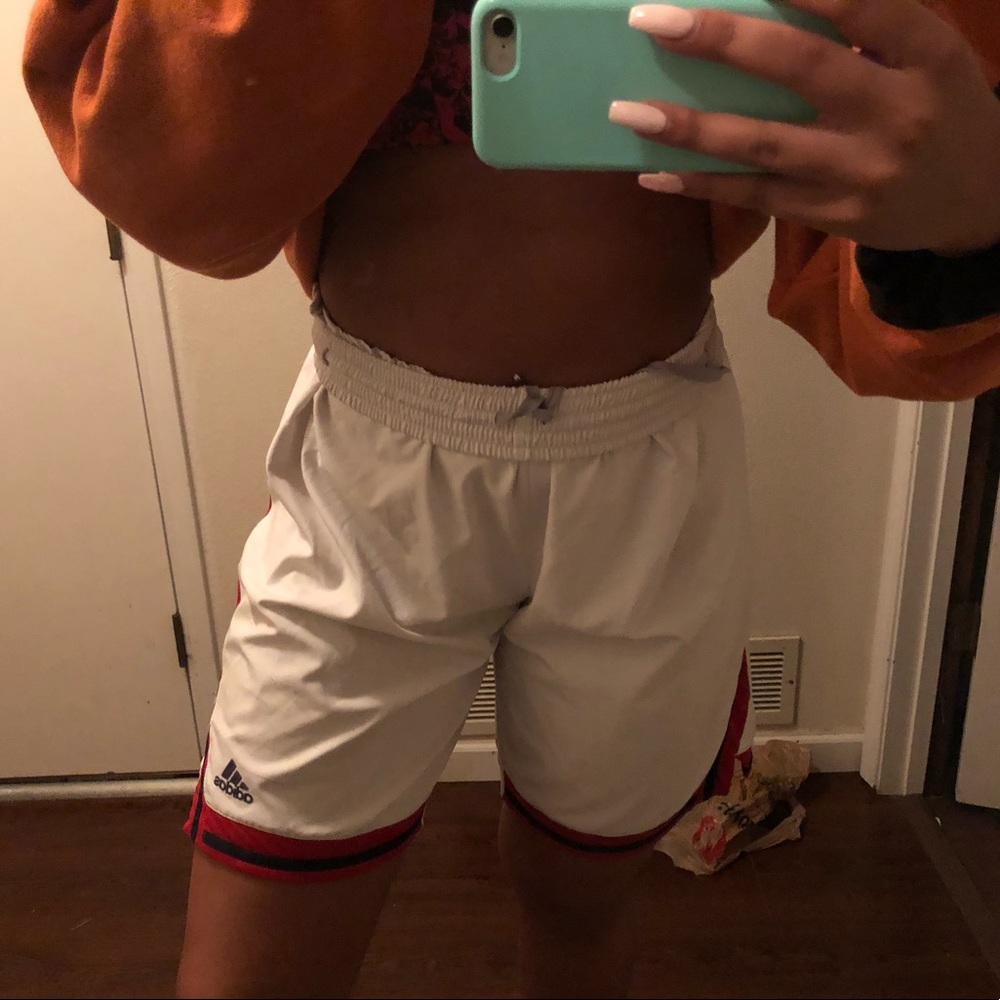 White Adidas Basketball Shorts